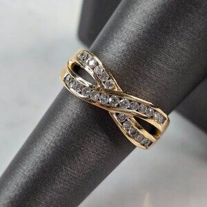 Womens Vintage Estate 14K Yellow Gold Diamond Ring 4.1g E968